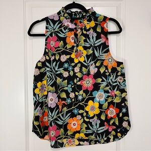 J. Crew x Liberty London Black Multicolor Floral Blouse